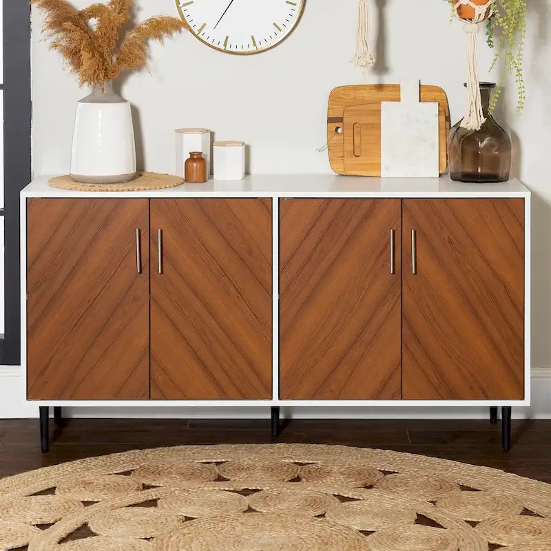 58-Inch Mid-Century Modern Four-Door Buffet