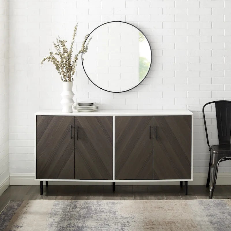 58-Inch Mid-Century Modern Four-Door Buffet