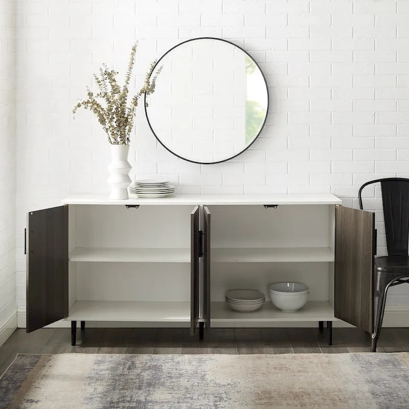 58-Inch Mid-Century Modern Four-Door Buffet