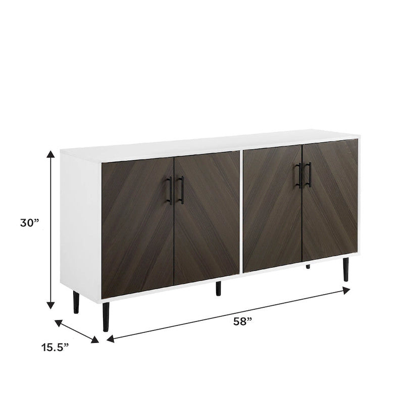 58-Inch Mid-Century Modern Four-Door Buffet
