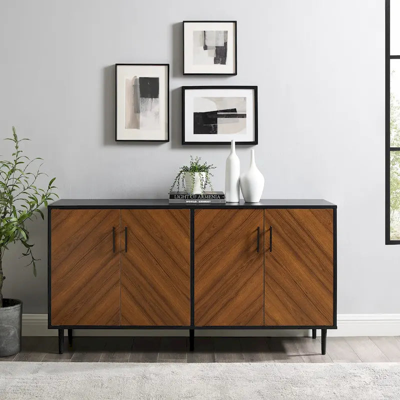 58-Inch Mid-Century Modern Four-Door Buffet