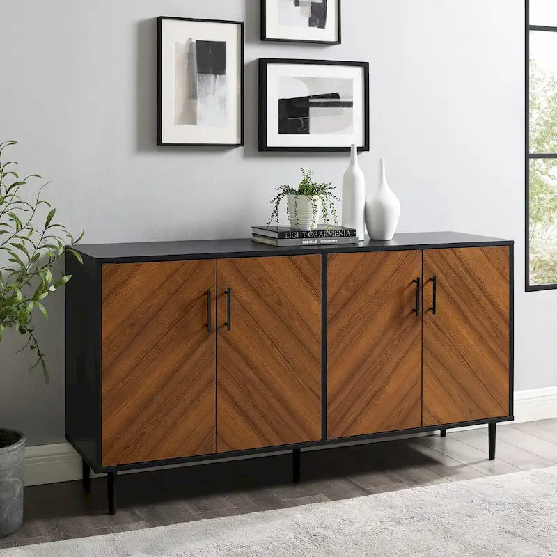 58-Inch Mid-Century Modern Four-Door Buffet