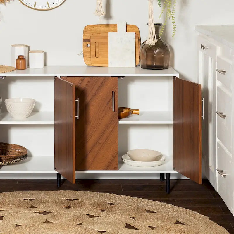 58-Inch Mid-Century Modern Four-Door Buffet