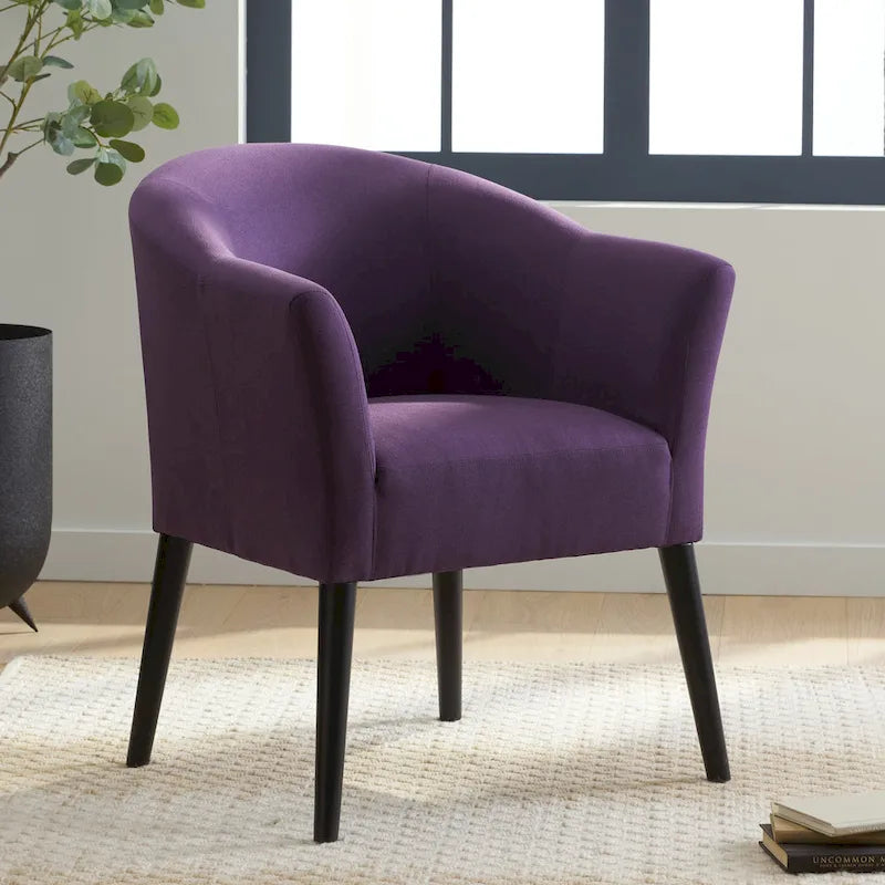 Upholstered Accent Armchair with Black Wood Legs