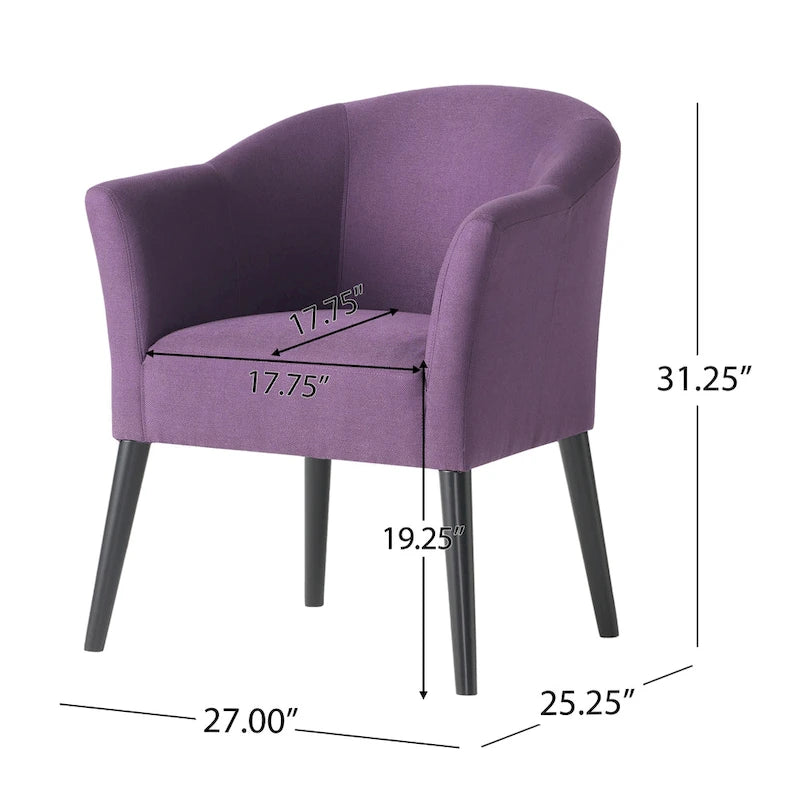 Upholstered Accent Armchair with Black Wood Legs