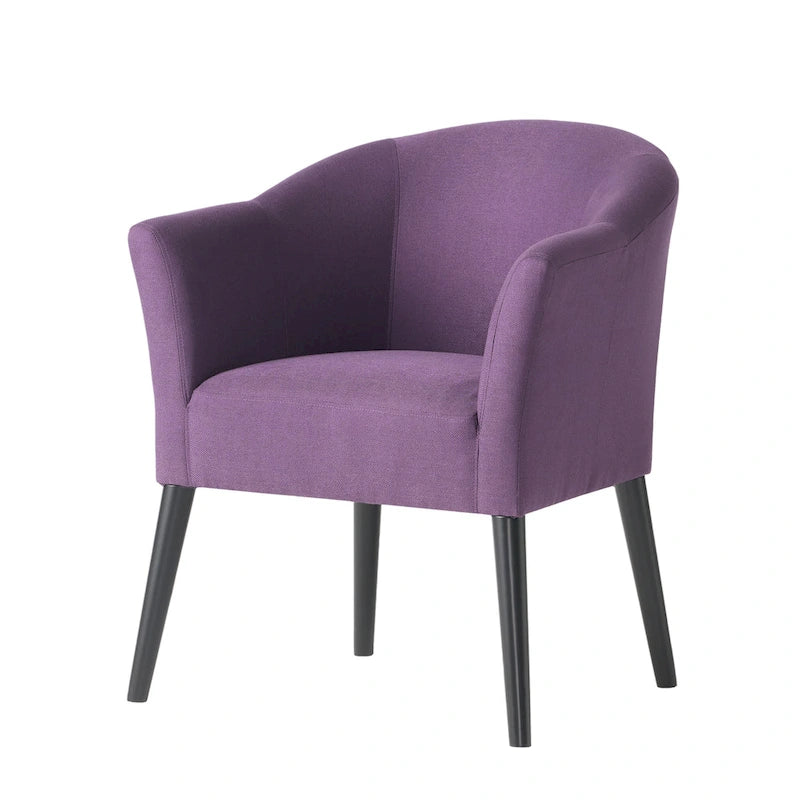 Upholstered Accent Armchair with Black Wood Legs