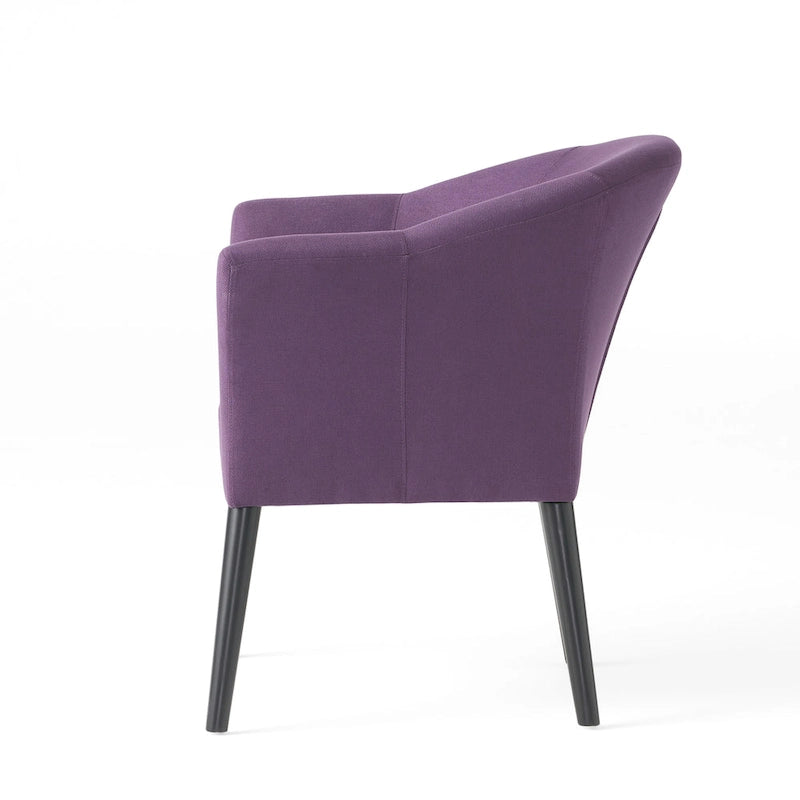 Upholstered Accent Armchair with Black Wood Legs