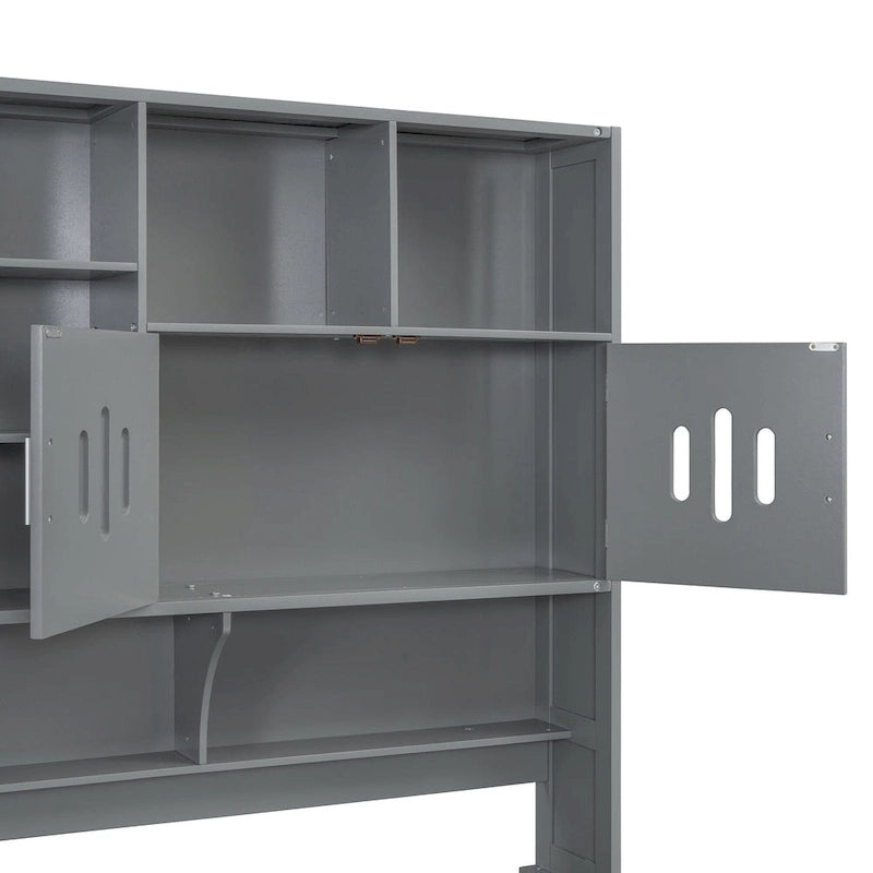 Wooden Bookcase Daybed with Hydraulic Lift Storage