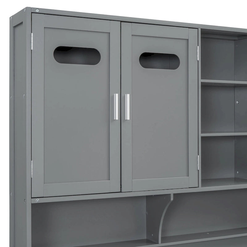 Wooden Bookcase Daybed with Hydraulic Lift Storage