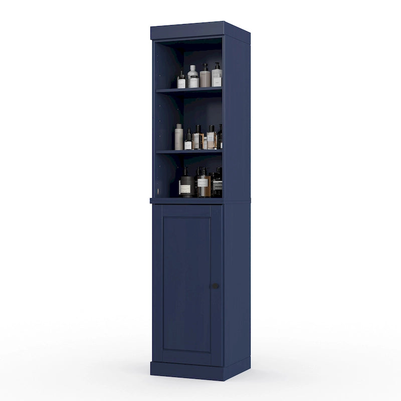 16.5-Inch Solid Wood Bathroom Cabinet with Adjustable Shelves