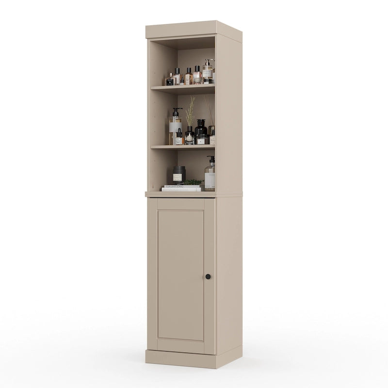 16.5-Inch Solid Wood Bathroom Cabinet with Adjustable Shelves