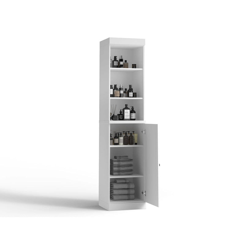 16.5-Inch Solid Wood Bathroom Cabinet with Adjustable Shelves