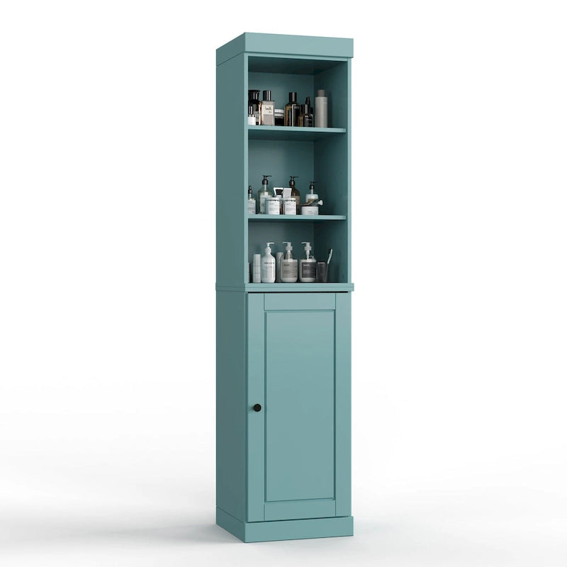 16.5-Inch Solid Wood Bathroom Cabinet with Adjustable Shelves