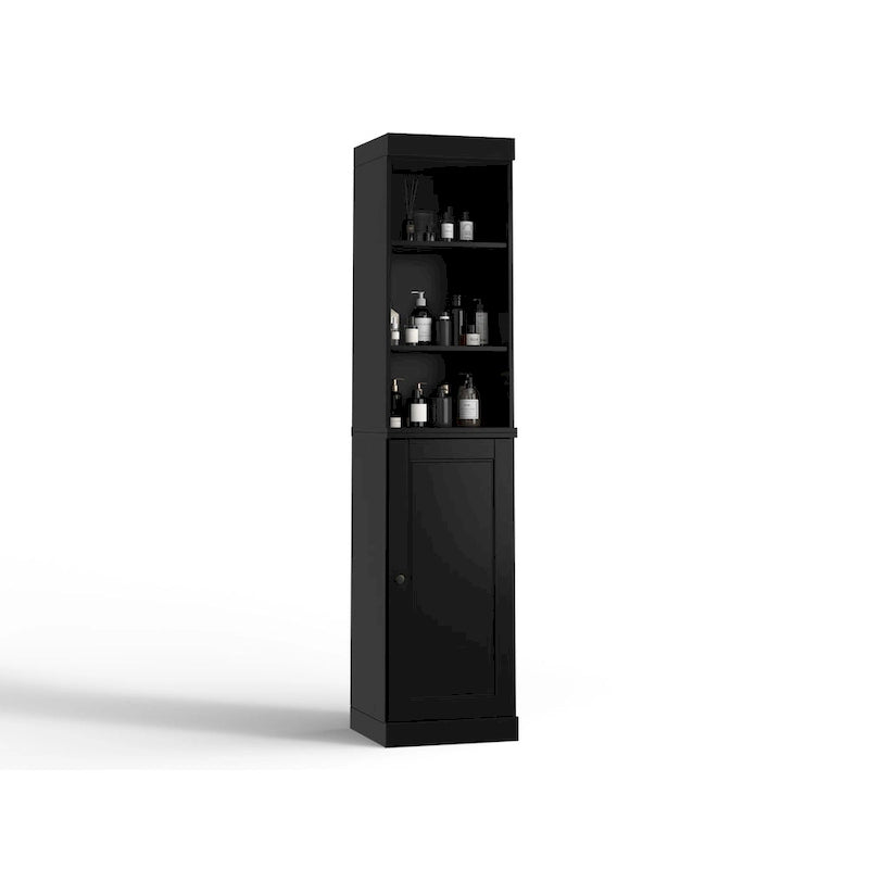 16.5-Inch Solid Wood Bathroom Cabinet with Adjustable Shelves