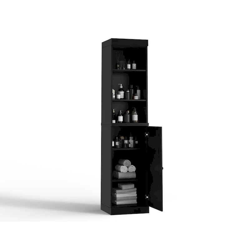 16.5-Inch Solid Wood Bathroom Cabinet with Adjustable Shelves