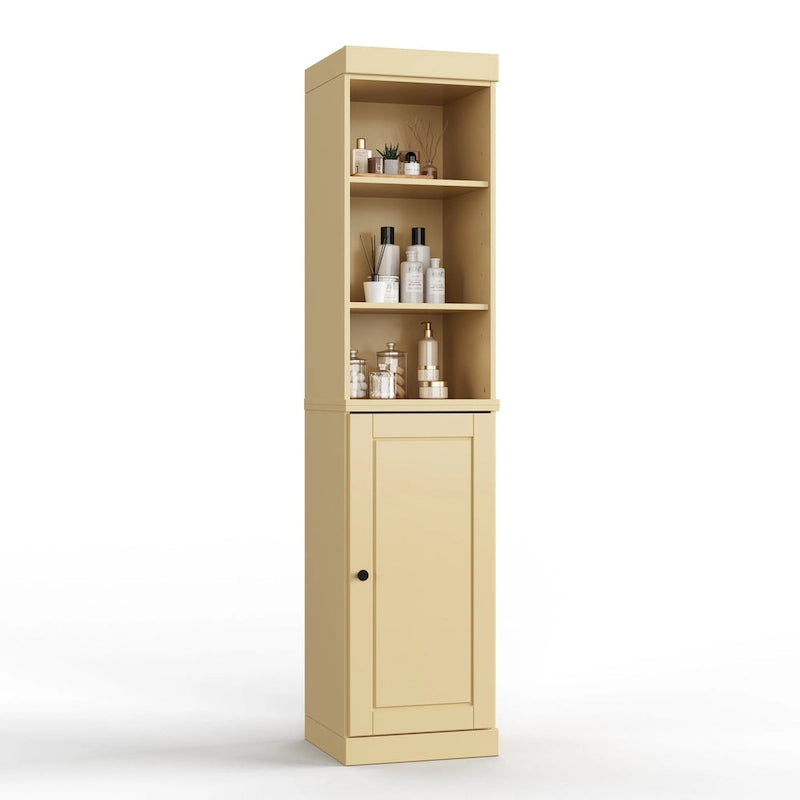 16.5-Inch Solid Wood Bathroom Cabinet with Adjustable Shelves