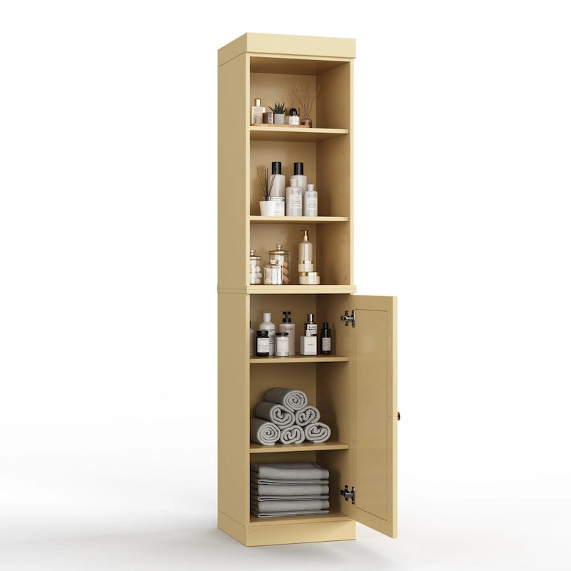 16.5-Inch Solid Wood Bathroom Cabinet with Adjustable Shelves