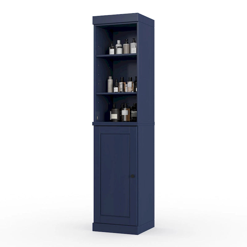 16.5-Inch Solid Wood Bathroom Cabinet with Adjustable Shelves