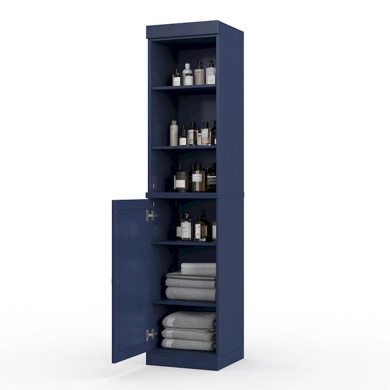 16.5-Inch Solid Wood Bathroom Cabinet with Adjustable Shelves