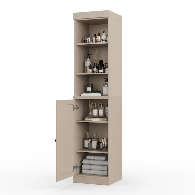 16.5-Inch Solid Wood Bathroom Cabinet with Adjustable Shelves