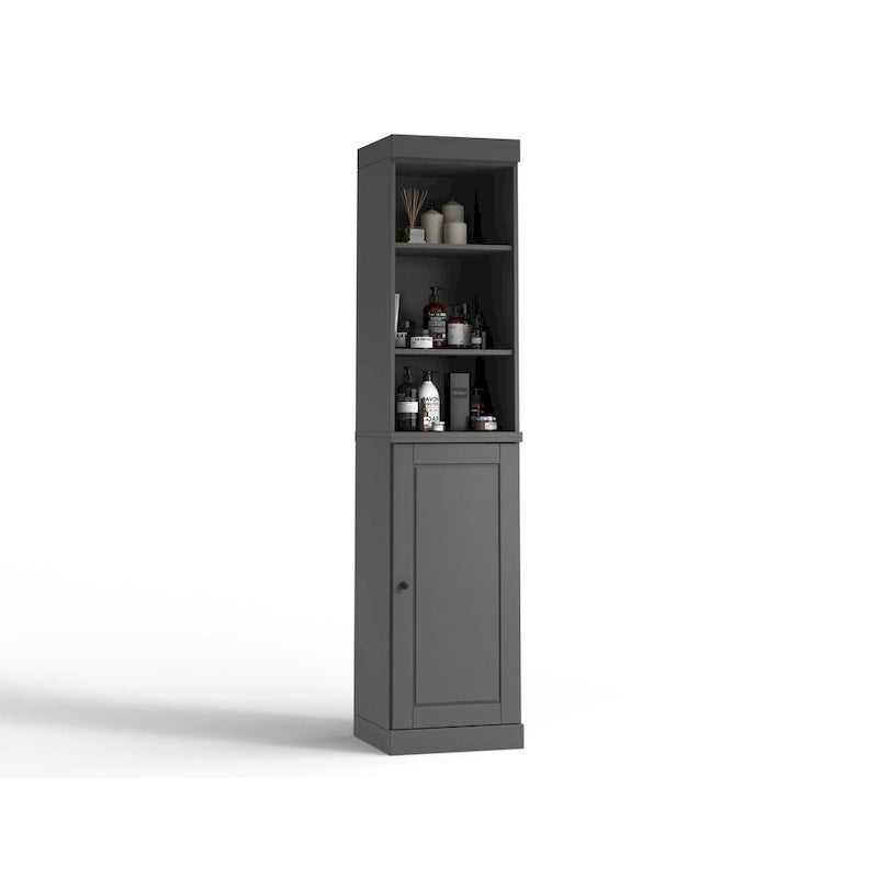 16.5-Inch Solid Wood Bathroom Cabinet with Adjustable Shelves