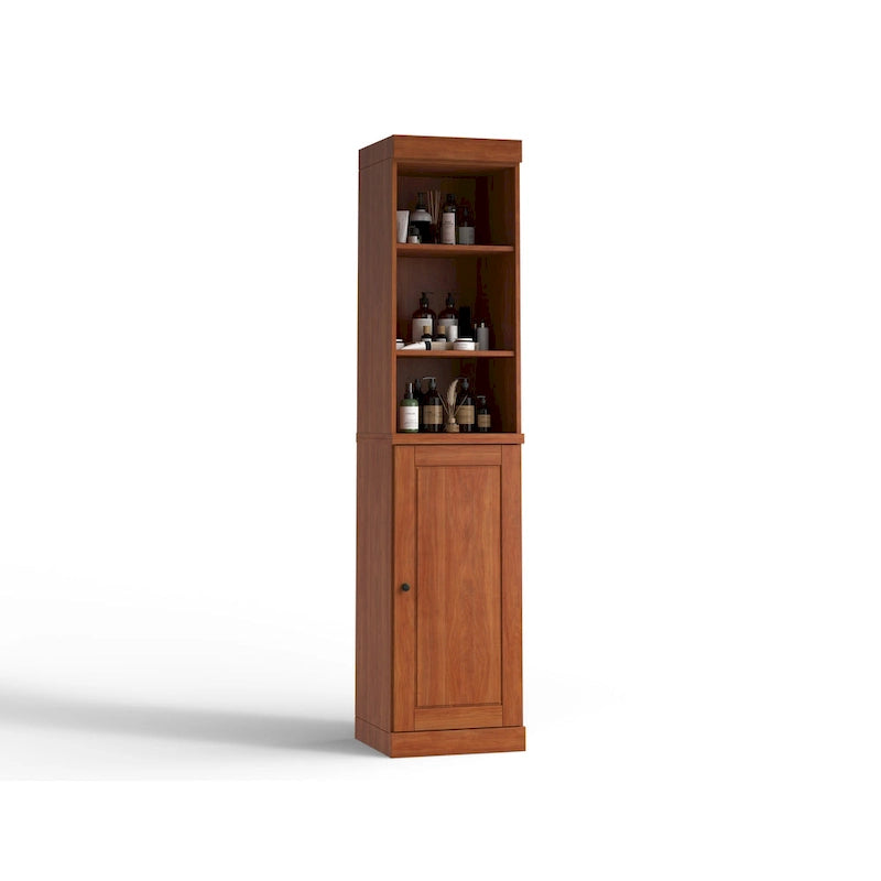 16.5-Inch Solid Wood Bathroom Cabinet with Adjustable Shelves