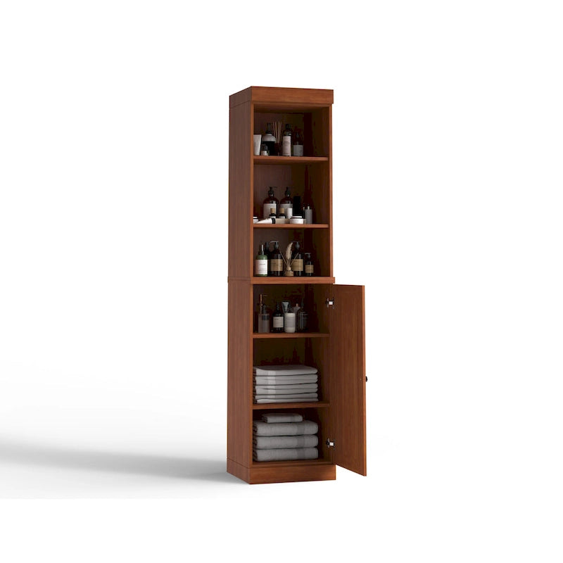 16.5-Inch Solid Wood Bathroom Cabinet with Adjustable Shelves
