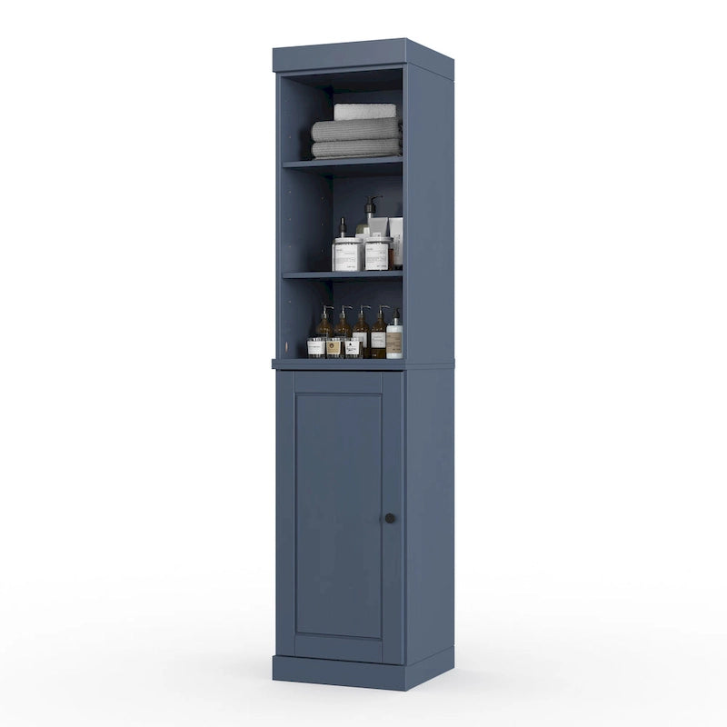 16.5-Inch Solid Wood Bathroom Cabinet with Adjustable Shelves