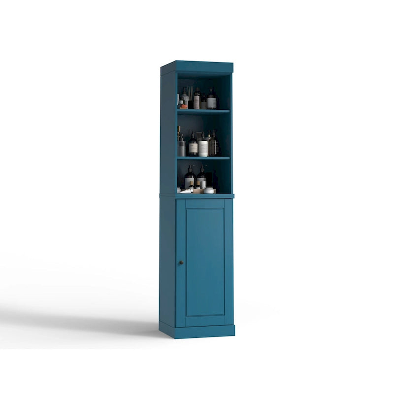 16.5-Inch Solid Wood Bathroom Cabinet with Adjustable Shelves