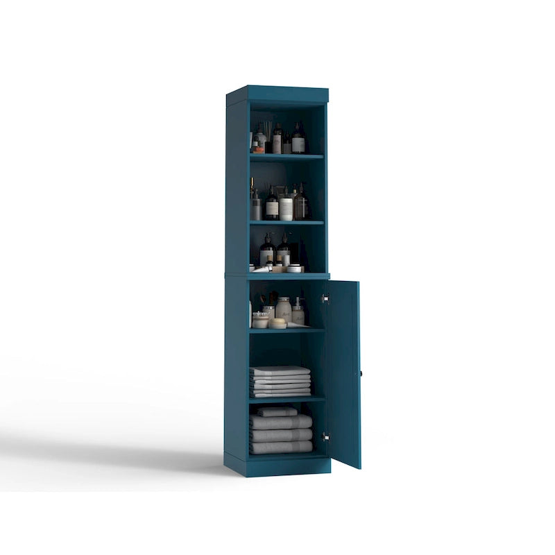 16.5-Inch Solid Wood Bathroom Cabinet with Adjustable Shelves