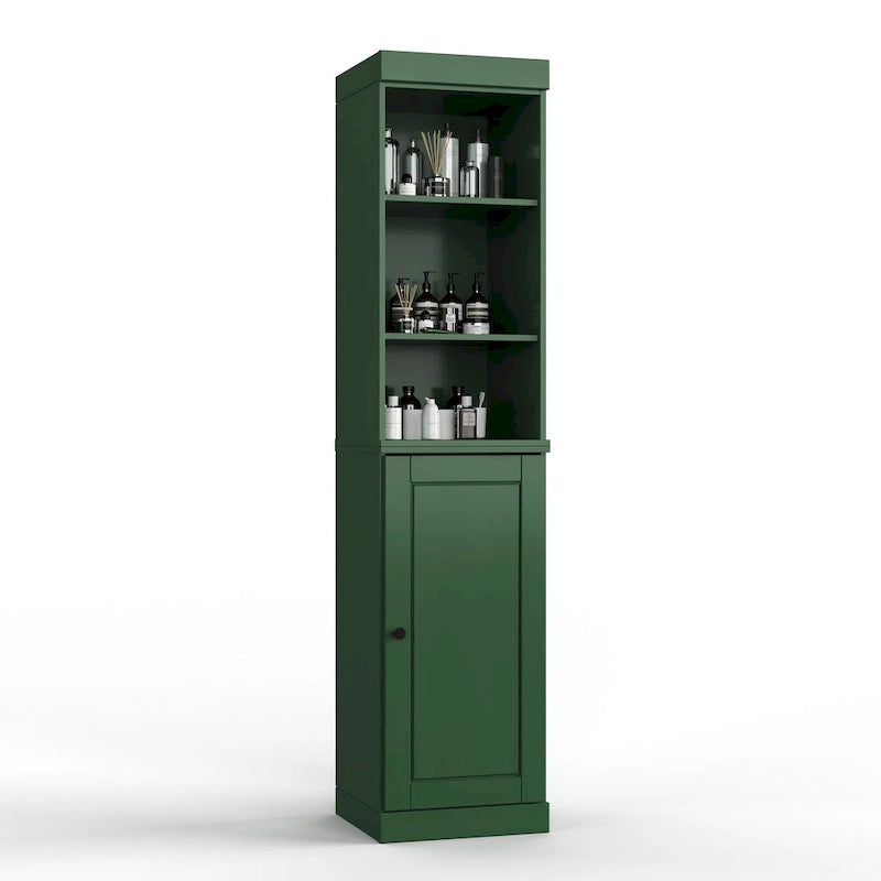 16.5-Inch Solid Wood Bathroom Cabinet with Adjustable Shelves