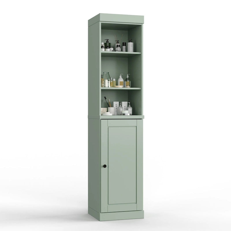 16.5-Inch Solid Wood Bathroom Cabinet with Adjustable Shelves