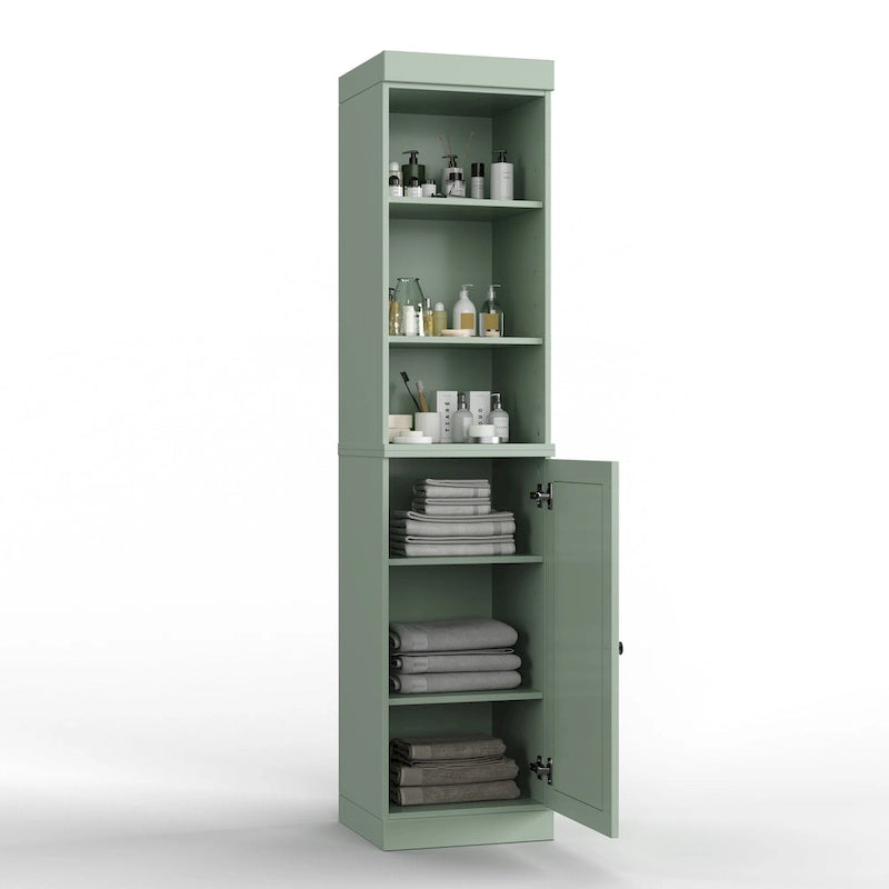 16.5-Inch Solid Wood Bathroom Cabinet with Adjustable Shelves
