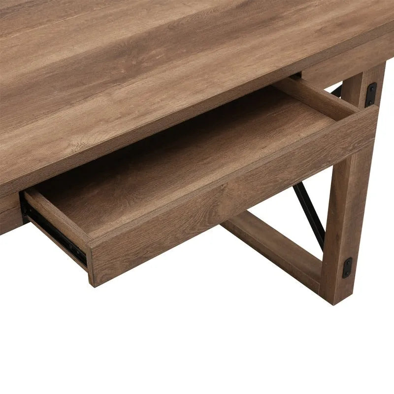 47.5-Inch Writing Desk with Drawer and X-Shaped Supports