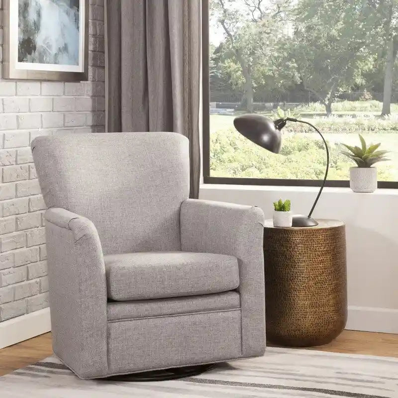 Upholstered 360-Degree Swivel Rocker Chair