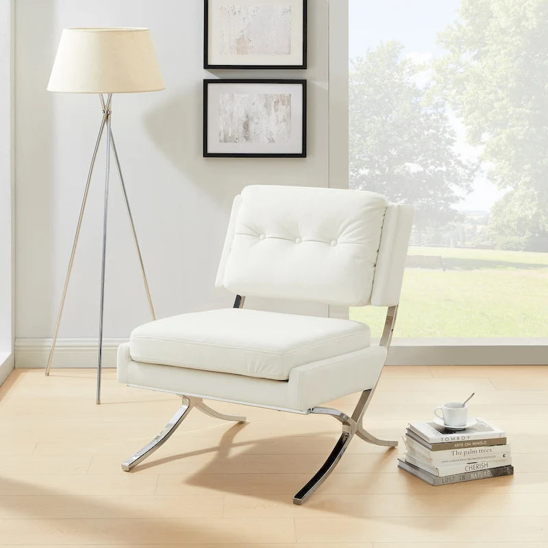 Art Leon Modern and Comfortable Velvet Armless Accent Chair