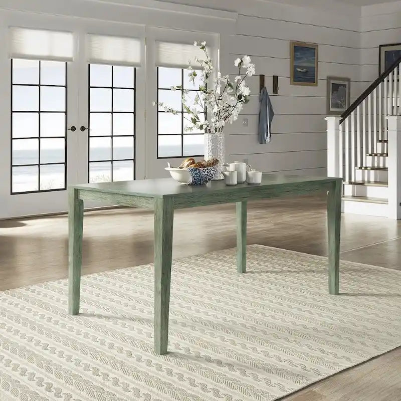 60-Inch Rectangular Wood Dining Table for Six