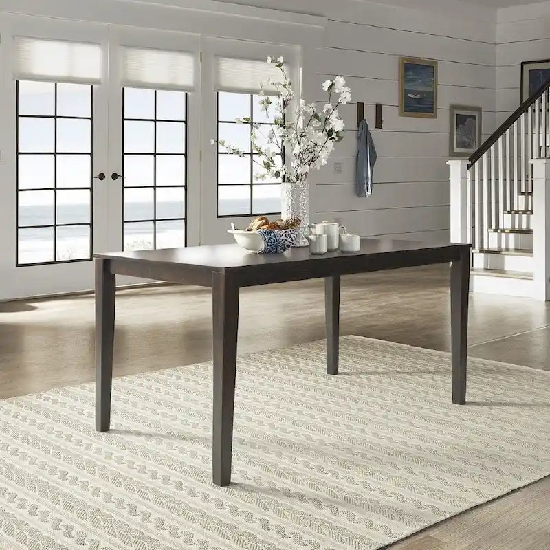 60-Inch Rectangular Wood Dining Table for Six