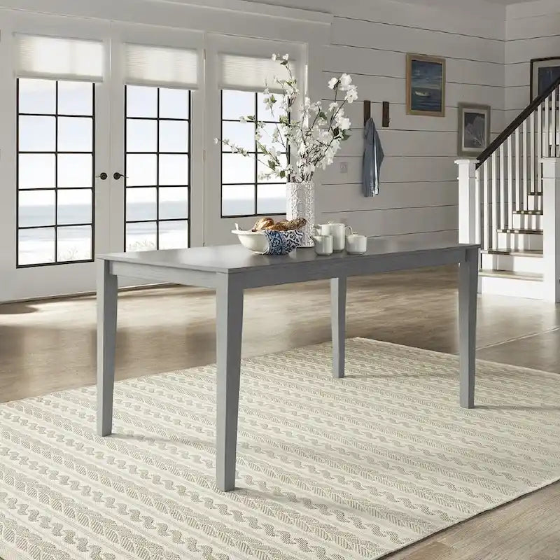 60-Inch Rectangular Wood Dining Table for Six