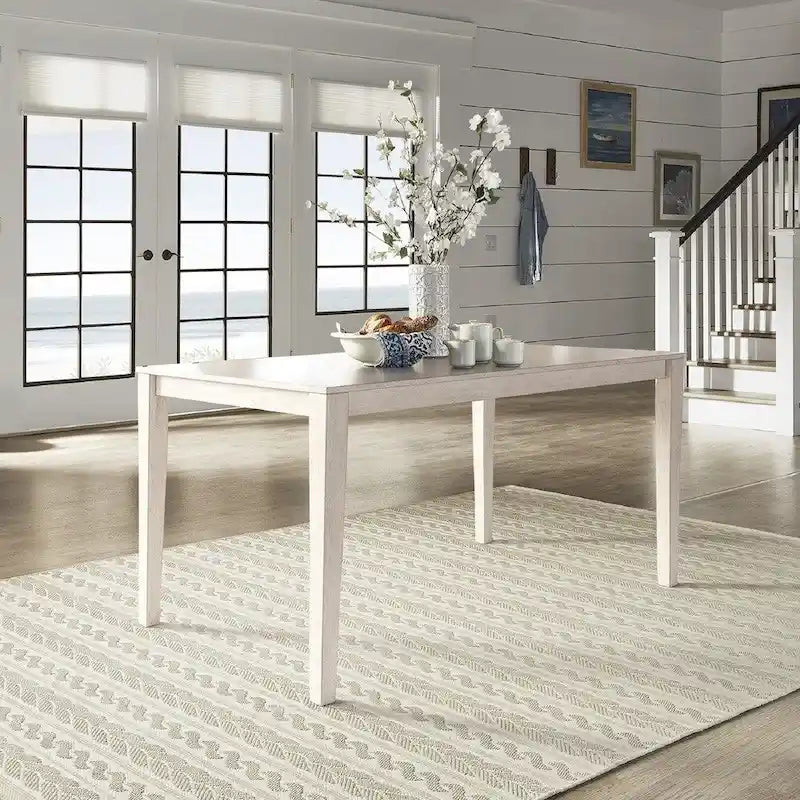 60-Inch Rectangular Wood Dining Table for Six