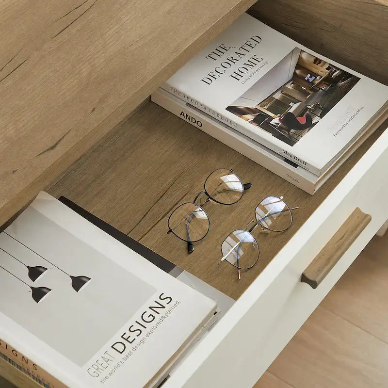 Drawer Dresser Cabinet with Solid Wood Handle