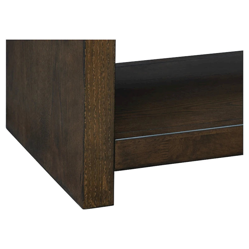 48-Inch Cushioned Wood Bench with Lower Shelf