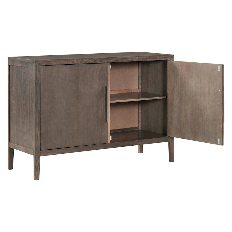 47.2-Inch Two-Door Sideboard with Adjustable Shelf and Oak Legs