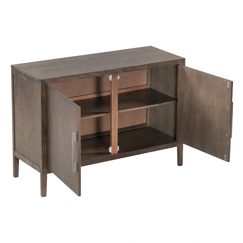47.2-Inch Two-Door Sideboard with Adjustable Shelf and Oak Legs