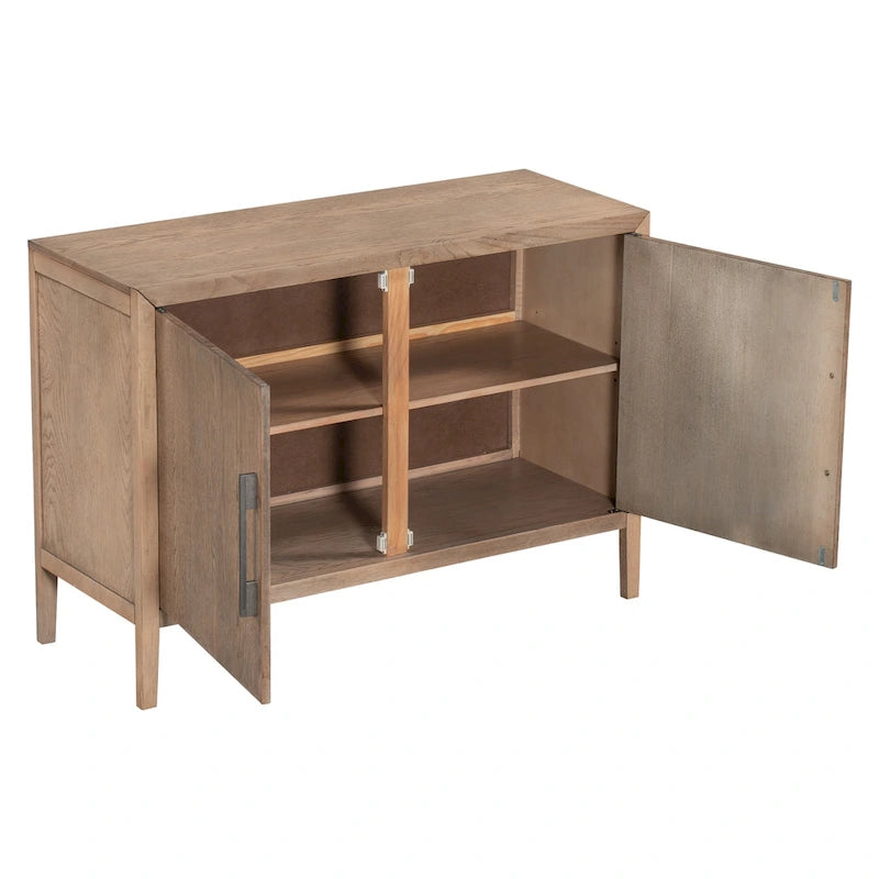 47.2-Inch Two-Door Sideboard with Adjustable Shelf and Oak Legs