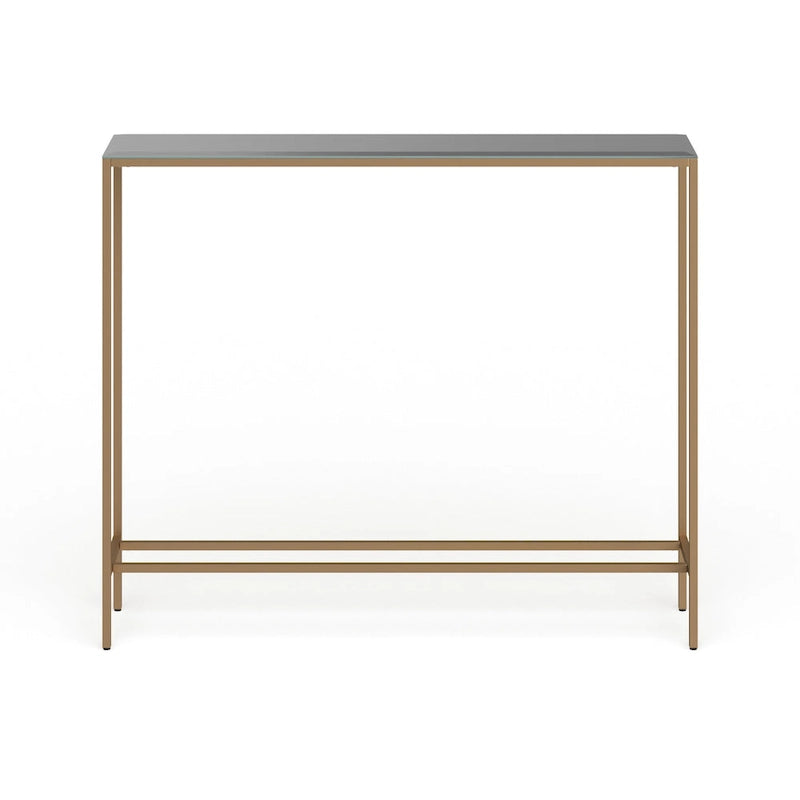 56-Inch Narrow Console Table with Beveled Mirrored Top