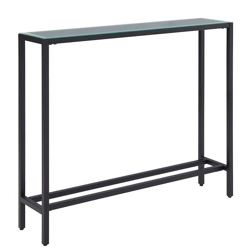 56-Inch Narrow Console Table with Beveled Mirrored Top