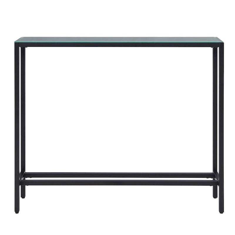 56-Inch Narrow Console Table with Beveled Mirrored Top