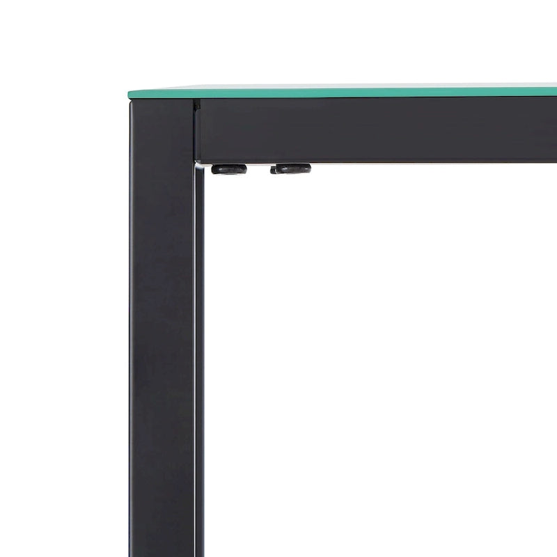 56-Inch Narrow Console Table with Beveled Mirrored Top