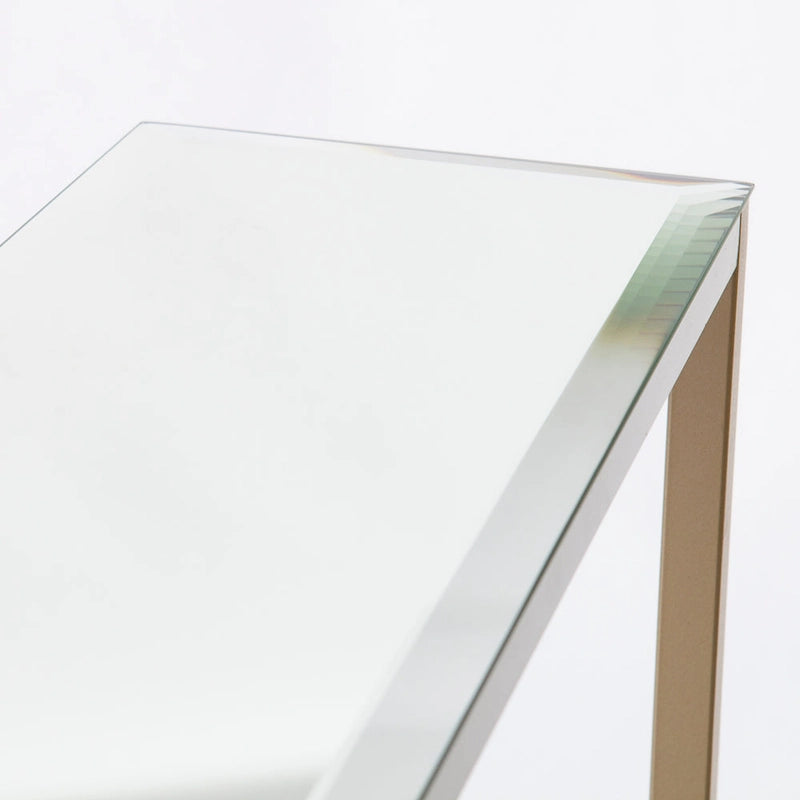 56-Inch Narrow Console Table with Beveled Mirrored Top